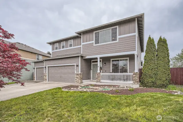 Commanding view of the neighborhood, with  3 car garage