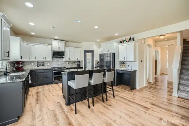 Wide open living to kitchen area