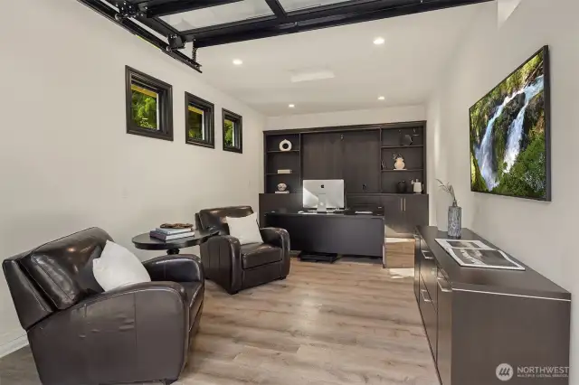 Office in detached garage.