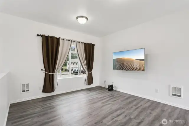 Living room with new flooring