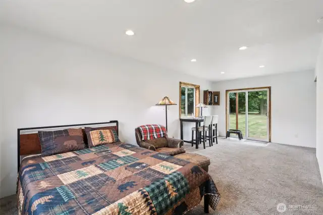Lower Level Living Space with walk-out Sliding Door