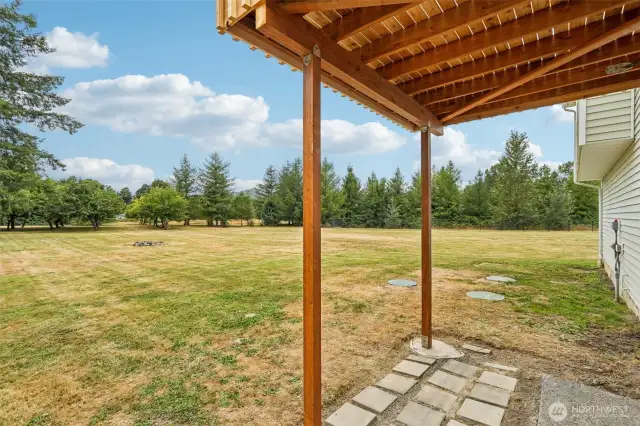 Backyard near the walk-out Lower Level Door