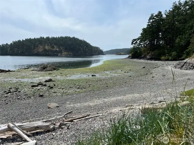 At low tide, this is a fun beach for clamming
