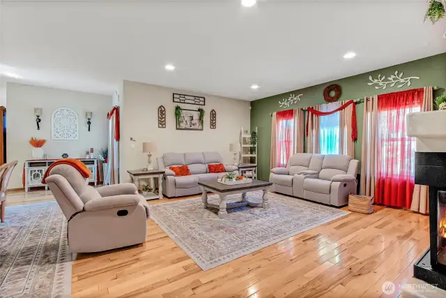Glistening hardwood floors, intricate designs