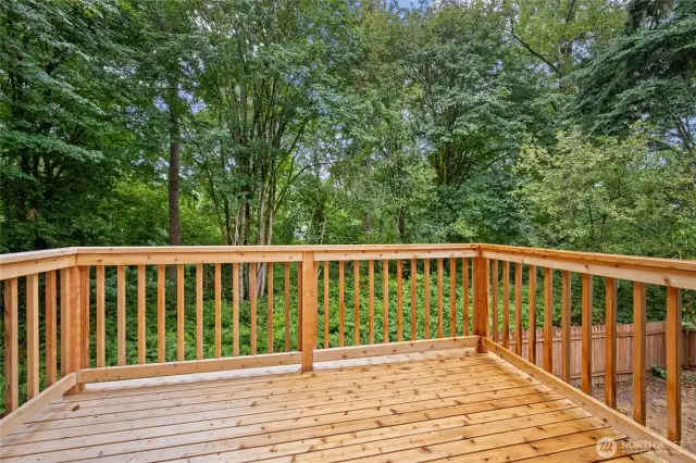 nice new deck overlooking the greenbelt