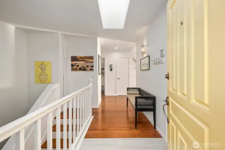 Skylights bring in even more light to the house.