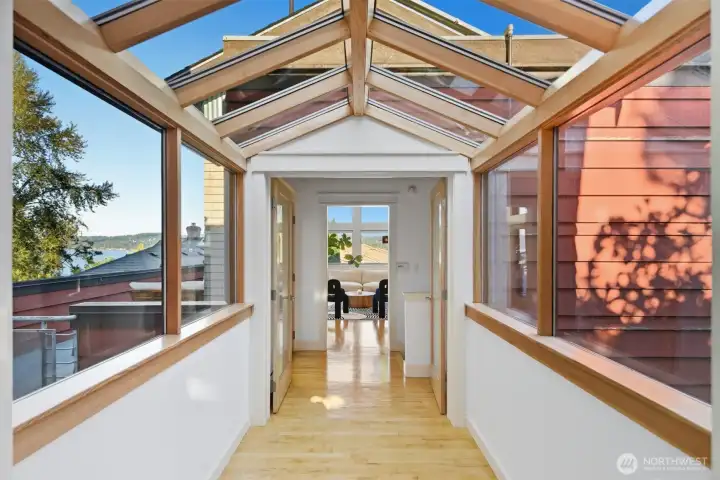Skybridge from main dining room to main floor living room