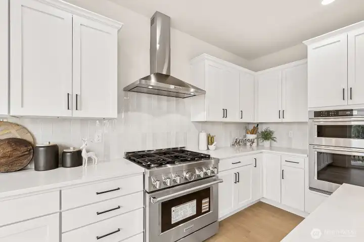 Photo of kitchen on lot 4 at Moorlands Grove. Stunning mountain and territorial views. Home backs to protected space.