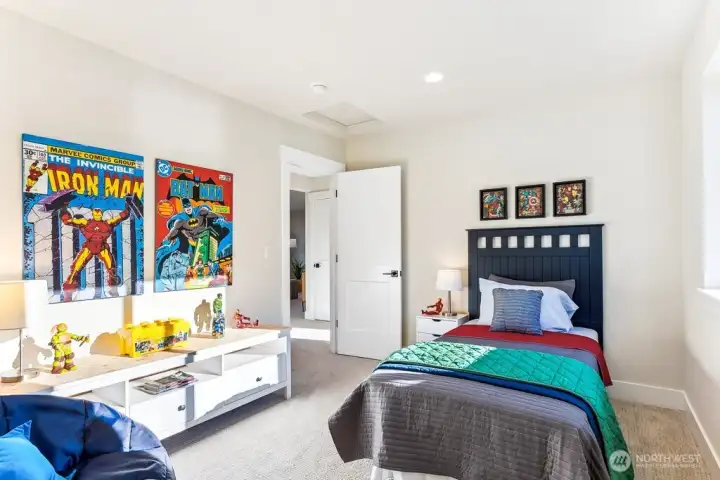 Photo of second story bedroom at Paisley Court. 4 bedrooms up, 1 on the main & 1 in the basement.