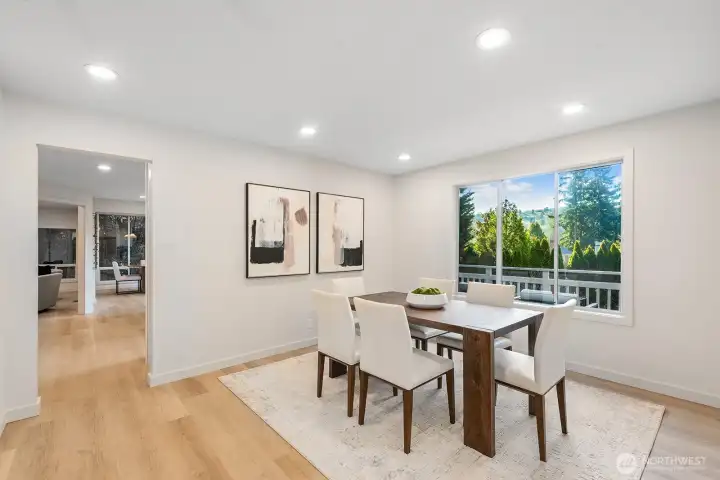 Formal dining room with great views of Newcastle Golf