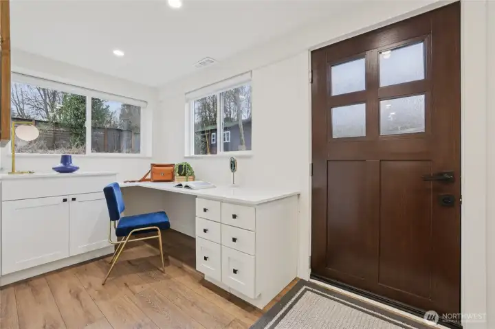 Lower level office nook