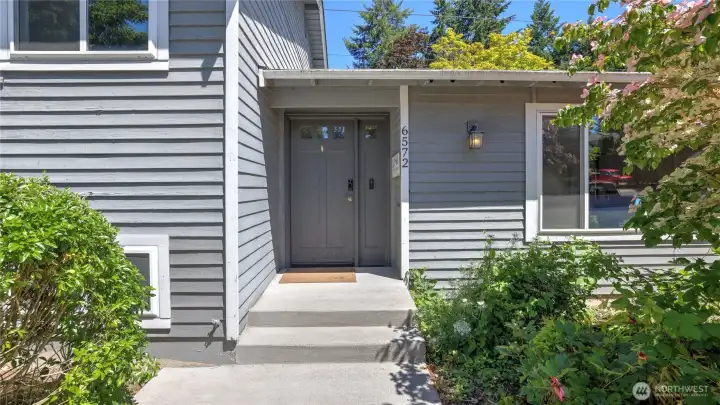 A welcoming approach to the front entrance.