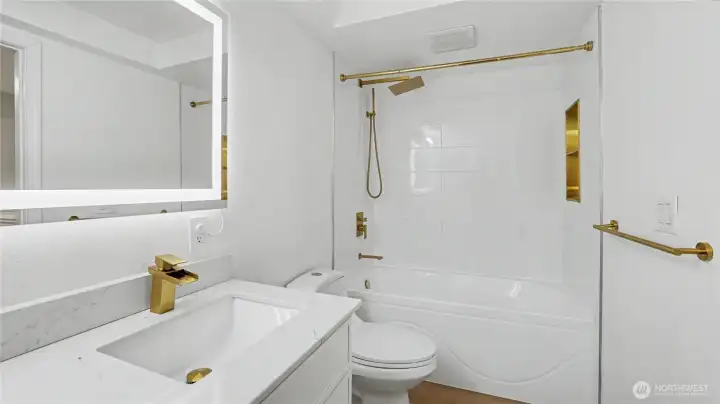 Another view of the full bath with tub/shower combo.