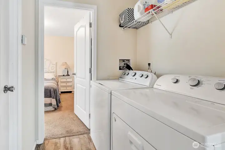 In home laundry area washer and dryer included.