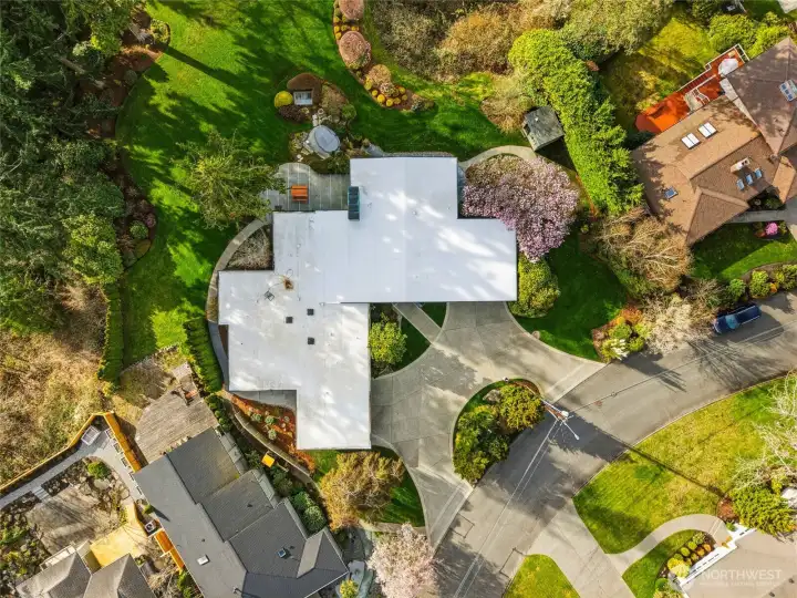 Looking straight down.