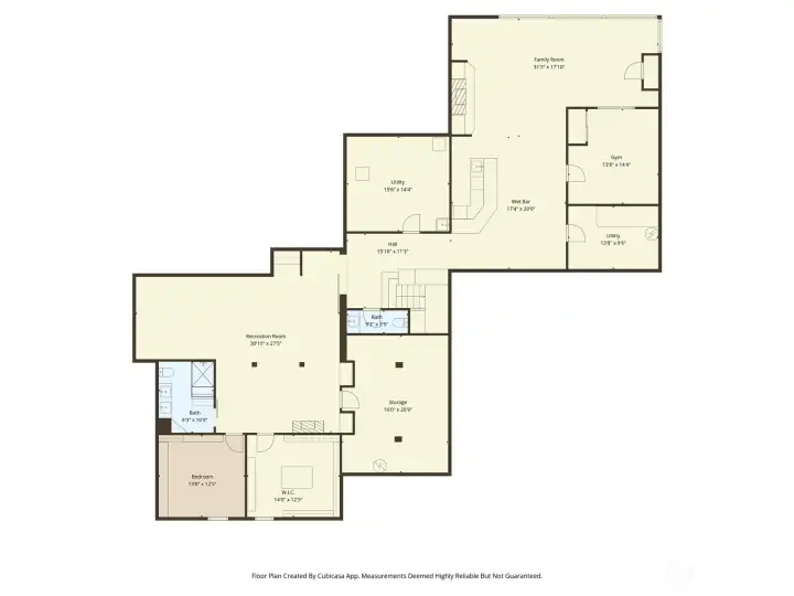 Daylight Basement.  2 rec rooms, gym, storage, 5th bedroom.