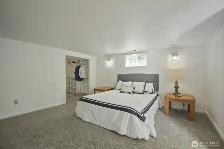Large walk-in closet off downstairs bedroom