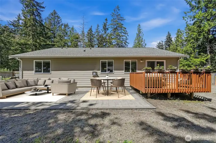 Patio is a recent addition. Virtually staged with patio and deck furniture