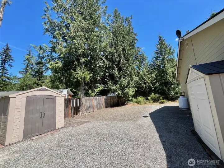Side yard with so many possible uses