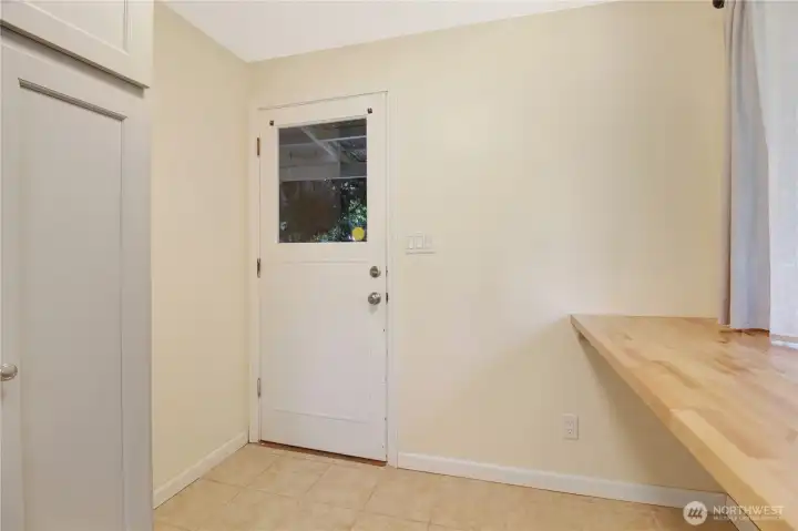 Side door entrance to kitchen Side door entrance to kitchen