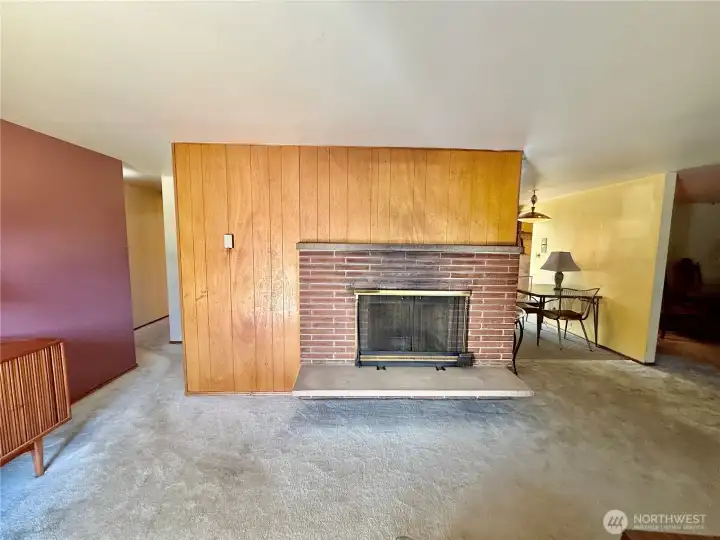 Vintage wood fireplace