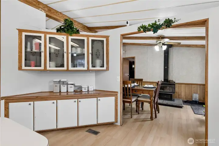 Butler's Pantry area off kitchen with lots of storage and counter space