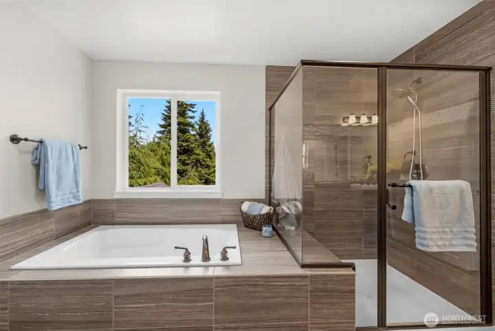 Large soaking tub