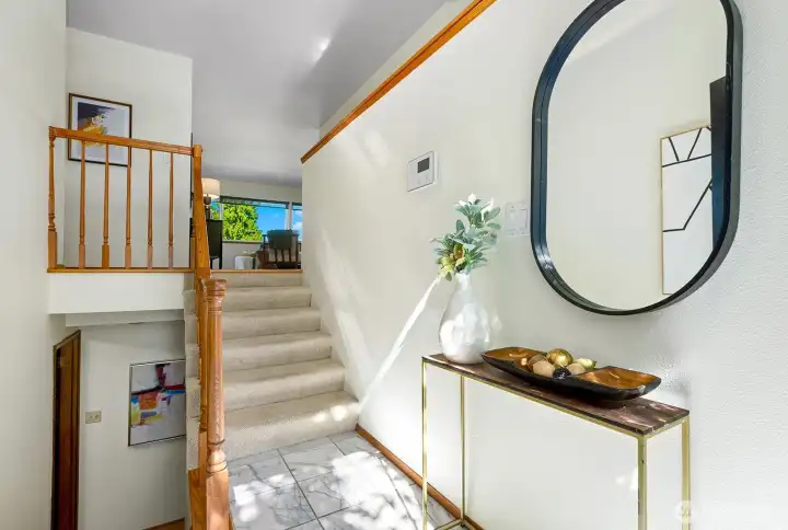 Bright split-level entry with timeless finishes and natural light.