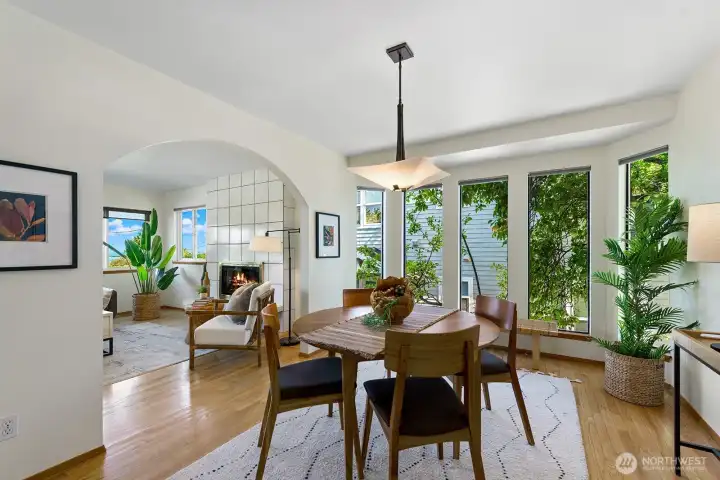 Formal dining room can accommodate a large table.