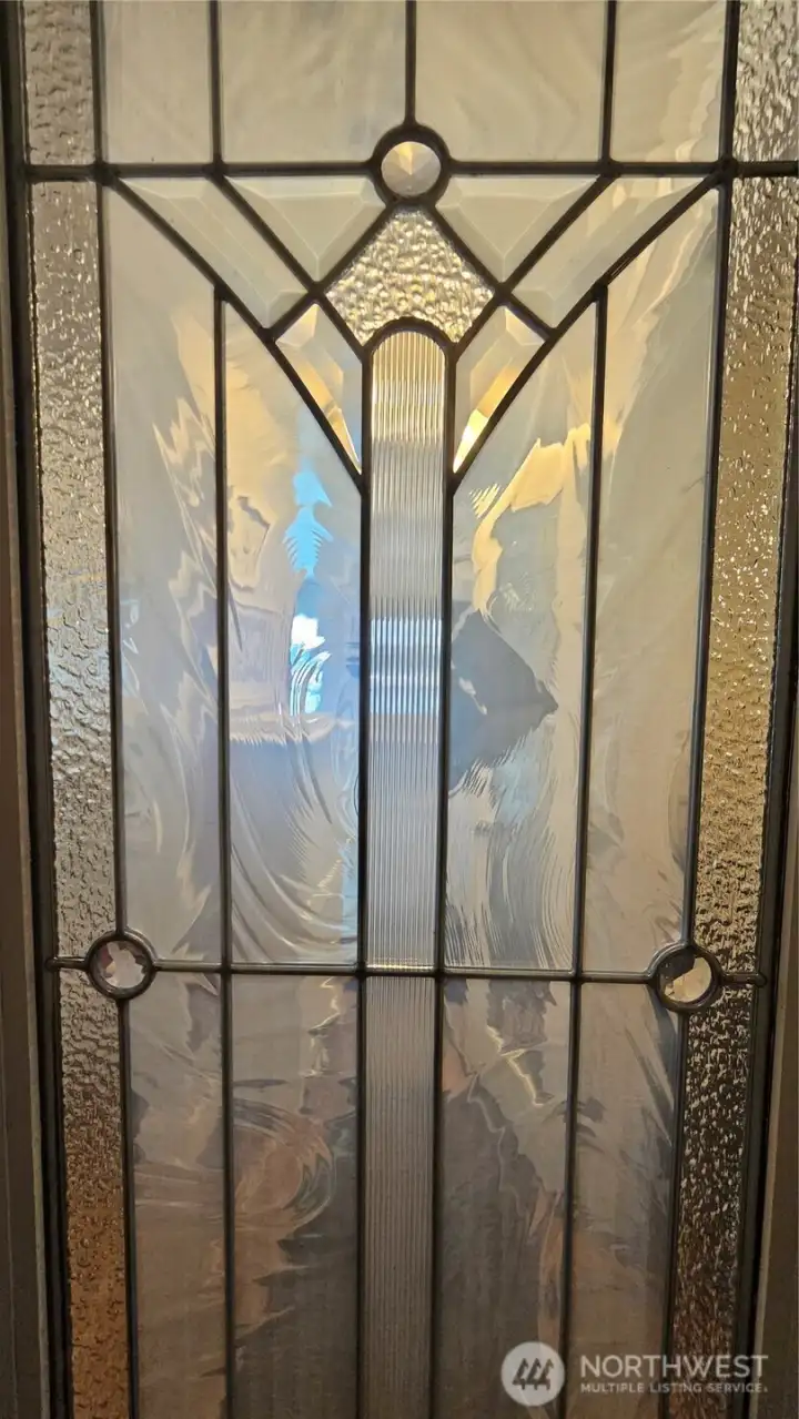 Leaded glass doors and elegant trims
