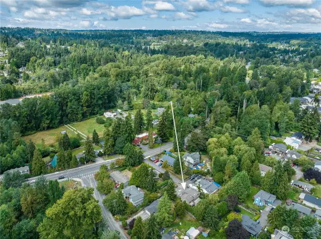 Aerial view showing location of the property.