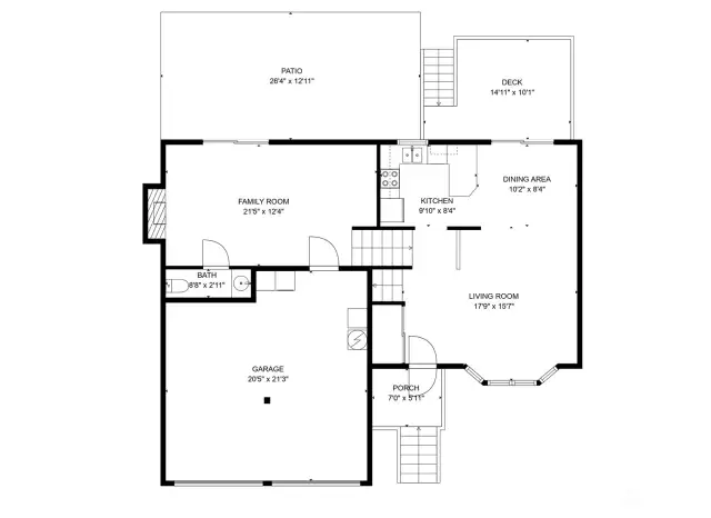 Main & Lower levels floor plan.