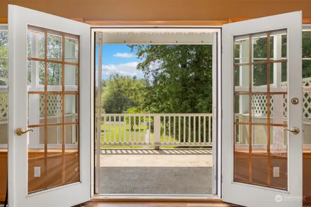 French doors to Lanai off primary bedroom.