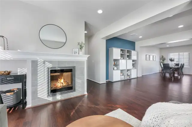 Living room with electric fireplace