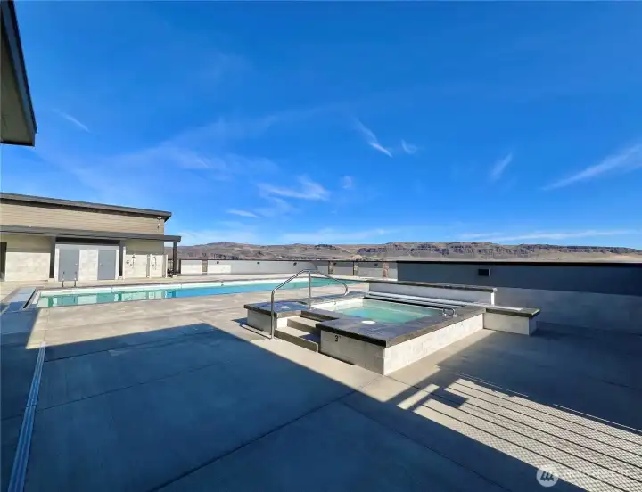 The pool and hot tub area!