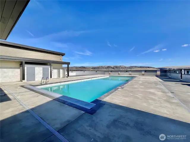 Plenty of space to lounge around the pool in the sun!