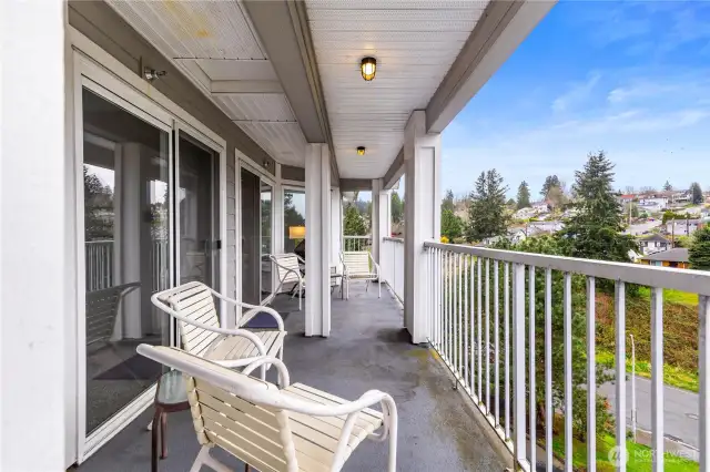 Enjoy spectacular sunsets from your covered, expansive deck.