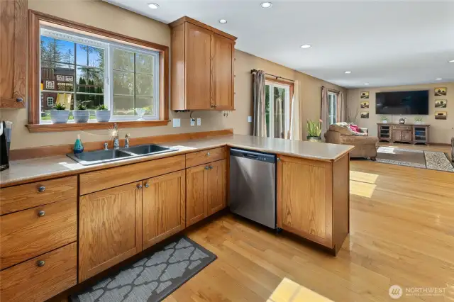Kitchen looking into great room