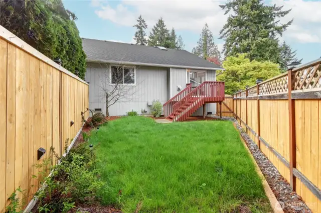 Backyard and Deck with New Fence