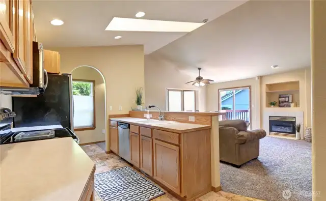 Kitchen with Stainless Appliances and Bar for additional Seating