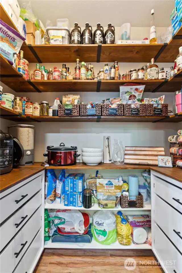 Absolutely fabulous pantry with barn door!