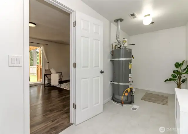 Extra storage area in the utility room.