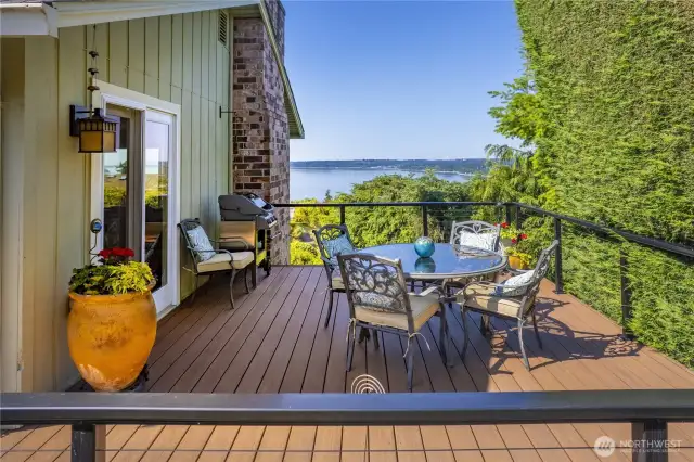 Whether you're sipping your morning coffee, BBQing with friends, unwinding with a book, or watching the sun set after a long day, this deck is the perfect place to experience it all. Constructed with Low- Maintenance AZEK material, this perfectly-designed ~14x20 Deck maximizes the View and also wraps around to the back door by the Kitchen and Beautifully Landscaped backyard.