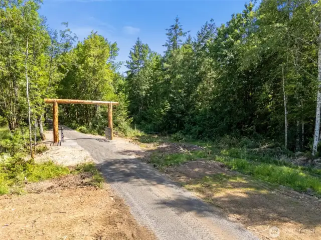 We are on the property now. Looking back at gate.