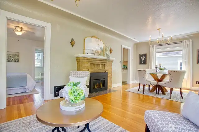 Hardwood floors in Living and Dining Rooms.