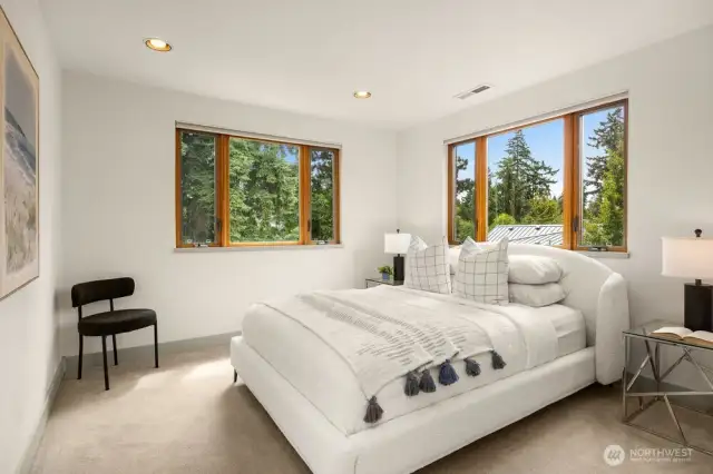 One of three bedrooms upstairs.  This one is across the hall from the full bathroom and has a walk-in closet.