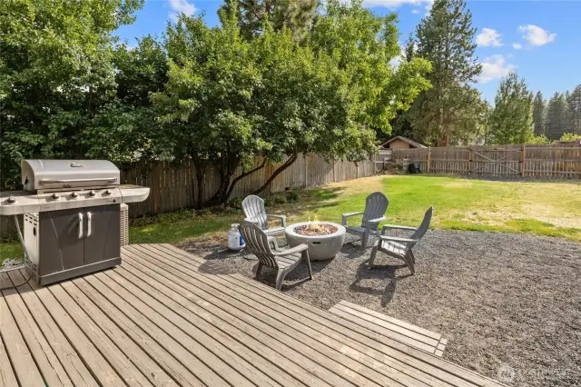 Deck off the back of the house