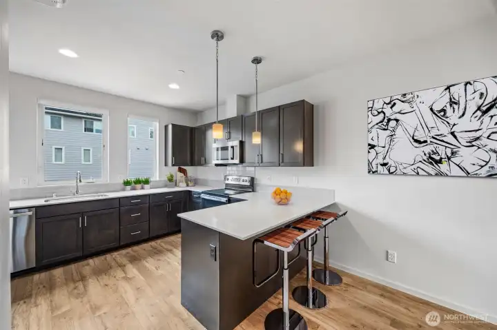 generous kitchen layout