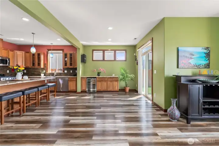 Buffet area with wine cooler/humidor included