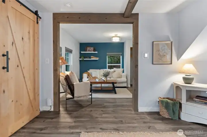 Cozy living space—perfect for curling up with a book or unwinding.